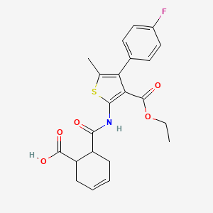 6-{[3-(Ethoxycarbonyl)-4-(4-fluorophenyl)-5-methylthiophen-2-yl]carbamoyl}cyclohex-3-ene-1-carboxylic acid