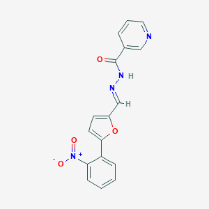 molecular formula C17H12N4O4 B402754 N-[(E)-[5-(2-nitrophenyl)furan-2-yl]methylideneamino]pyridine-3-carboxamide CAS No. 25016-43-7