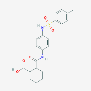 molecular formula C21H24N2O5S B4027556 2-[(4-{[(4-Methylphenyl)sulfonyl]amino}phenyl)carbamoyl]cyclohexanecarboxylic acid 