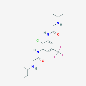 2-(butan-2-ylamino)-N-[3-[[2-(butan-2-ylamino)acetyl]amino]-2-chloro-5-(trifluoromethyl)phenyl]acetamide