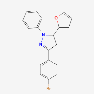 molecular formula C19H15BrN2O B4027625 3-(4-bromophenyl)-5-(2-furyl)-1-phenyl-4,5-dihydro-1H-pyrazole 