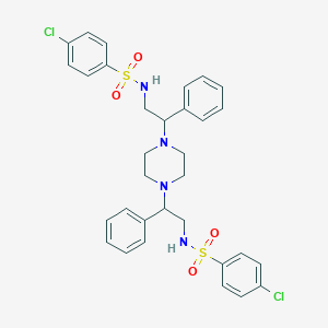 4-chloro-N-{2-[4-(2-{[(4-chlorophenyl)sulfonyl]amino}-1-phenylethyl)-1-piperazinyl]-2-phenylethyl}benzenesulfonamide