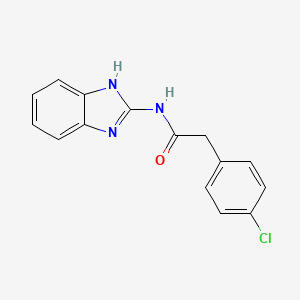 molecular formula C15H12ClN3O B4027631 N-(1H-13-BENZODIAZOL-2-YL)-2-(4-CHLOROPHENYL)ACETAMIDE 