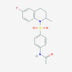 N-{4-[(6-fluoro-2-methyl-3,4-dihydro-1(2H)-quinolinyl)sulfonyl]phenyl}acetamide