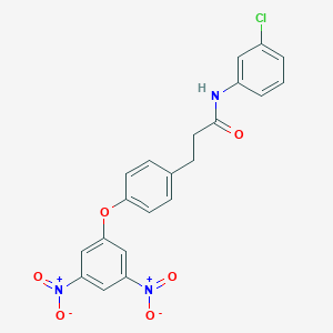 molecular formula C21H16ClN3O6 B402767 N-(3-Chloro-phenyl)-3-[4-(3,5-dinitro-phenoxy)-phenyl]-propionamide 