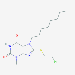 8-[(2-chloroethyl)sulfanyl]-3-methyl-7-octyl-3,7-dihydro-1H-purine-2,6-dione
