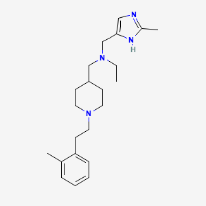 molecular formula C22H34N4 B4027699 N-[(2-methyl-1H-imidazol-5-yl)methyl]-N-[[1-[2-(2-methylphenyl)ethyl]piperidin-4-yl]methyl]ethanamine 