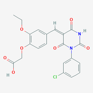 (4-{[1-(3-chlorophenyl)-2,4,6-trioxotetrahydro-5(2H)-pyrimidinylidene]methyl}-2-ethoxyphenoxy)acetic acid