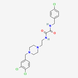 molecular formula C22H25Cl3N4O2 B4027752 N-(4-chlorobenzyl)-N'-{2-[4-(3,4-dichlorobenzyl)-1-piperazinyl]ethyl}ethanediamide 