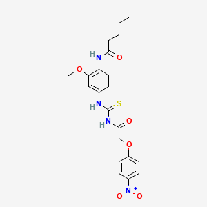 N-[2-methoxy-4-[[2-(4-nitrophenoxy)acetyl]carbamothioylamino]phenyl]pentanamide