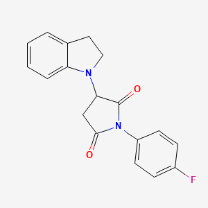 3-(2,3-dihydro-1H-indol-1-yl)-1-(4-fluorophenyl)pyrrolidine-2,5-dione