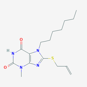 B402780 7-Heptyl-3-methyl-8-prop-2-enylsulfanylpurine-2,6-dione CAS No. 331675-20-8
