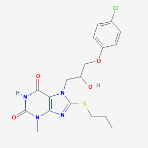 B402781 8-(butylsulfanyl)-7-[3-(4-chlorophenoxy)-2-hydroxypropyl]-3-methyl-3,7-dihydro-1H-purine-2,6-dione CAS No. 331675-36-6