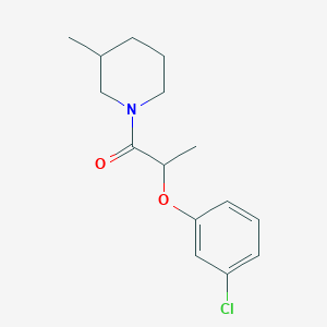 molecular formula C15H20ClNO2 B4027851 2-(3-Chlorophenoxy)-1-(3-methylpiperidin-1-yl)propan-1-one 