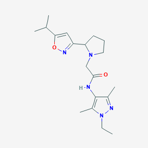 N-(1-ethyl-3,5-dimethyl-1H-pyrazol-4-yl)-2-[2-(5-isopropylisoxazol-3-yl)pyrrolidin-1-yl]acetamide