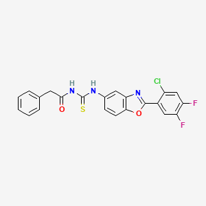 molecular formula C22H14ClF2N3O2S B4027873 N-({[2-(2-chloro-4,5-difluorophenyl)-1,3-benzoxazol-5-yl]amino}carbonothioyl)-2-phenylacetamide 