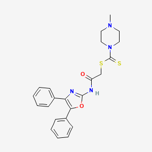 molecular formula C23H24N4O2S2 B4027941 2-[(4,5-diphenyl-1,3-oxazol-2-yl)amino]-2-oxoethyl 4-methyl-1-piperazinecarbodithioate 