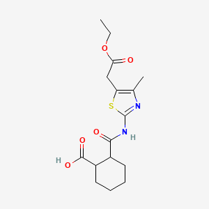 2-{[5-(2-Ethoxy-2-oxoethyl)-4-methyl-1,3-thiazol-2-yl]carbamoyl}cyclohexanecarboxylic acid