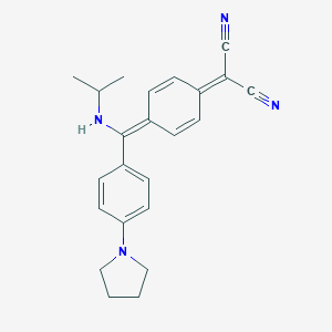 molecular formula C23H24N4 B402803 2-{4-[(Isopropylamino)(4-pyrrolidin-1-ylphenyl)methylene]cyclohexa-2,5-dien-1-ylidene}malononitrile 