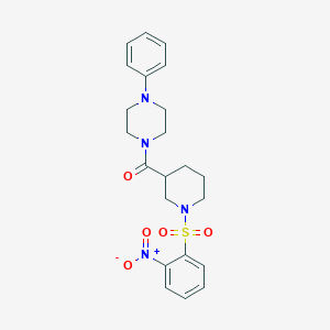 molecular formula C22H26N4O5S B4028035 1-({1-[(2-nitrophenyl)sulfonyl]-3-piperidinyl}carbonyl)-4-phenylpiperazine 