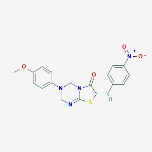 molecular formula C19H16N4O4S B402809 7-{4-nitrobenzylidene}-3-(4-methoxyphenyl)-3,4-dihydro-2H-[1,3]thiazolo[3,2-a][1,3,5]triazin-6(7H)-one 