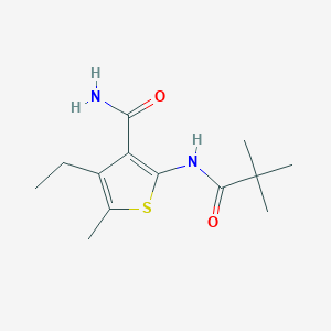 2-[(2,2-dimethylpropanoyl)amino]-4-ethyl-5-methyl-3-thiophenecarboxamide