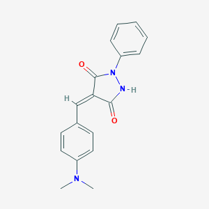 molecular formula C18H17N3O2 B402813 4-[4-(Dimethylamino)benzylidene]-1-phenyl-3,5-pyrazolidinedione 