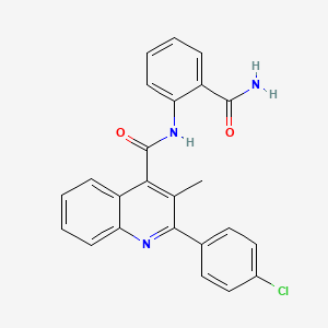 molecular formula C24H18ClN3O2 B4028144 N-(2-carbamoylphenyl)-2-(4-chlorophenyl)-3-methylquinoline-4-carboxamide 