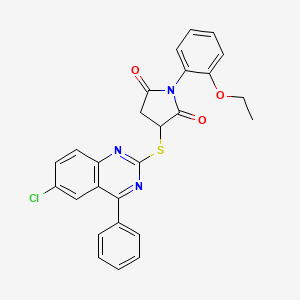 3-[(6-Chloro-4-phenylquinazolin-2-yl)sulfanyl]-1-(2-ethoxyphenyl)pyrrolidine-2,5-dione