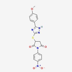 3-{[5-(4-methoxyphenyl)-4H-1,2,4-triazol-3-yl]sulfanyl}-1-(4-nitrophenyl)pyrrolidine-2,5-dione