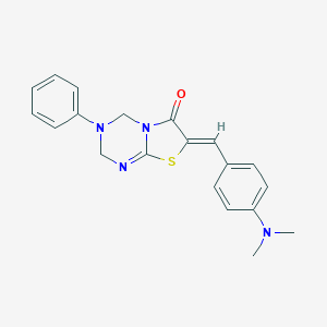 molecular formula C20H20N4OS B402816 7-[4-(dimethylamino)benzylidene]-3-phenyl-3,4-dihydro-2H-[1,3]thiazolo[3,2-a][1,3,5]triazin-6(7H)-one 