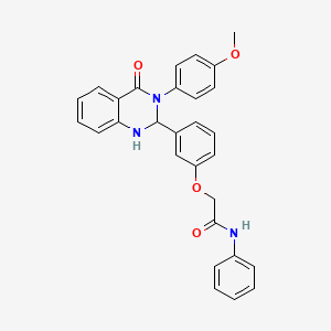 2-{3-[3-(4-methoxyphenyl)-4-oxo-1,2,3,4-tetrahydro-2-quinazolinyl]phenoxy}-N-phenylacetamide