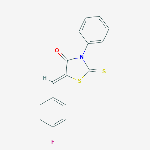 molecular formula C16H10FNOS2 B402818 5-(4-Fluorobenzylidene)-3-phenyl-2-thioxo-1,3-thiazolidin-4-one CAS No. 1397692-37-3