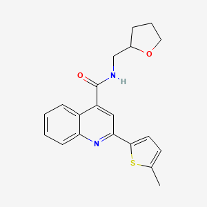 2-(5-methylthiophen-2-yl)-N-(tetrahydrofuran-2-ylmethyl)quinoline-4-carboxamide