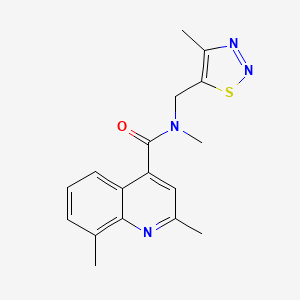 N,2,8-trimethyl-N-[(4-methyl-1,2,3-thiadiazol-5-yl)methyl]quinoline-4-carboxamide