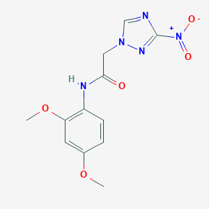 molecular formula C12H13N5O5 B402821 N-(2,4-Dimethoxy-phenyl)-2-(3-nitro-[1,2,4]triazol-1-yl)-acetamide 