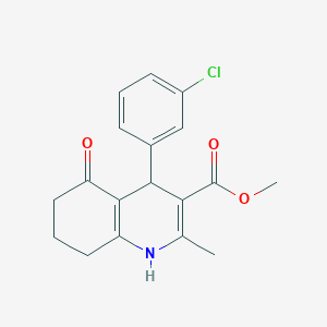 molecular formula C18H18ClNO3 B402826 Methyl 4-(3-chlorophenyl)-2-methyl-5-oxo-1,4,5,6,7,8-hexahydro-3-quinolinecarboxylate 