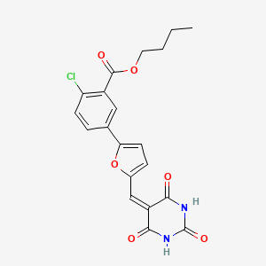 BUTYL 2-CHLORO-5-{5-[(2,4,6-TRIOXO-1,3-DIAZINAN-5-YLIDENE)METHYL]FURAN-2-YL}BENZOATE