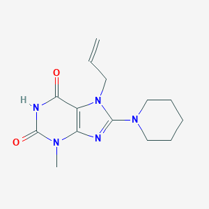 molecular formula C14H19N5O2 B402829 3-Methyl-8-piperidin-1-yl-7-prop-2-enylpurine-2,6-dione CAS No. 300700-48-5