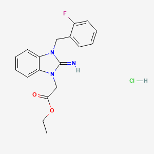 molecular formula C18H19ClFN3O2 B4028303 ethyl [3-(2-fluorobenzyl)-2-imino-2,3-dihydro-1H-benzimidazol-1-yl]acetate hydrochloride 