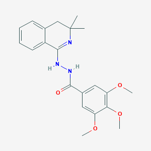 molecular formula C21H25N3O4 B402835 N'-(3,3-dimethyl-4H-isoquinolin-1-yl)-3,4,5-trimethoxybenzohydrazide CAS No. 213118-18-4