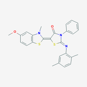 2-[(2,5-dimethylphenyl)imino]-5-(5-methoxy-3-methyl-1,3-benzothiazol-2(3H)-ylidene)-3-phenyl-1,3-thiazolidin-4-one