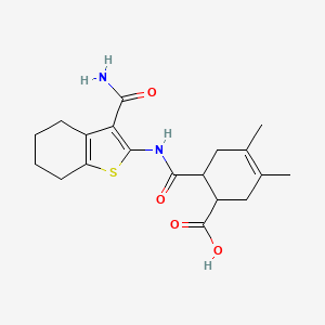 6-[(3-Carbamoyl-4,5,6,7-tetrahydro-1-benzothiophen-2-yl)carbamoyl]-3,4-dimethylcyclohex-3-ene-1-carboxylic acid