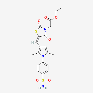 ethyl [5-({1-[4-(aminosulfonyl)phenyl]-2,5-dimethyl-1H-pyrrol-3-yl}methylene)-2,4-dioxo-1,3-thiazolidin-3-yl]acetate