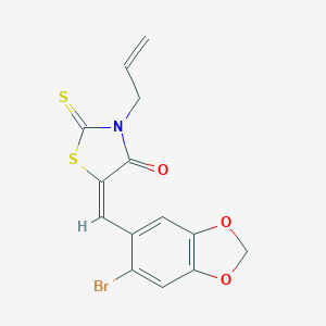 molecular formula C14H10BrNO3S2 B402848 3-Allyl-5-(6-bromo-benzo[1,3]dioxol-5-ylmethylene)-2-thioxo-thiazolidin-4-one 