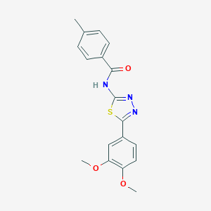 molecular formula C18H17N3O3S B402853 N-[5-(3,4-dimethoxyphenyl)-1,3,4-thiadiazol-2-yl]-4-methylbenzamide CAS No. 332408-14-7