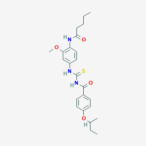 4-(butan-2-yloxy)-N-{[3-methoxy-4-(pentanoylamino)phenyl]carbamothioyl}benzamide