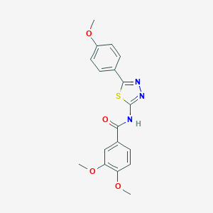 molecular formula C18H17N3O4S B402854 3,4-dimethoxy-N-[5-(4-methoxyphenyl)-1,3,4-thiadiazol-2-yl]benzamide CAS No. 332408-01-2