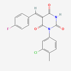 (5Z)-1-(3-chloro-4-methylphenyl)-5-(4-fluorobenzylidene)pyrimidine-2,4,6(1H,3H,5H)-trione