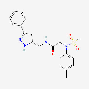 2-(4-methyl-N-methylsulfonylanilino)-N-[(3-phenyl-1H-pyrazol-5-yl)methyl]acetamide